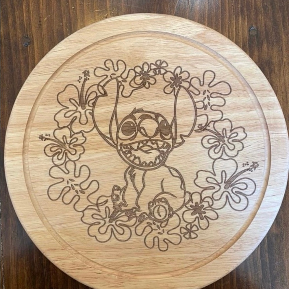Disney OHANA LILO & STITCH Wooden charcuterie Serving Board NEW